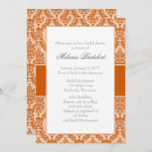 Invitation à la douche nuptiale Burange Damask (Devant / Derrière)