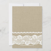 Invitation à la douche nuptiale Burlap & dentelle (Dos)