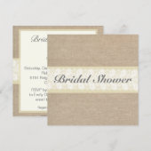 Invitation à la douche nuptiale Burlap & Lace (Devant / Derrière)