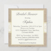 Invitation à la douche nuptiale Burlap & Lace (Dos)