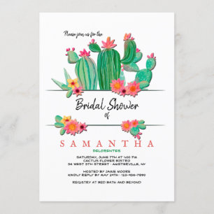 Invitation à la douche nuptiale Cactus en fleurs