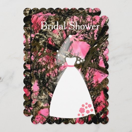 Invitation à la douche nuptiale Camouflage (Devant / Derrière)