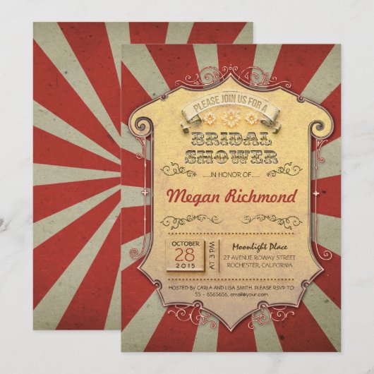 invitation à la douche nuptiale carnaval (Devant / Derrière)