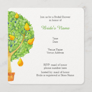 Invitation à la douche nuptiale Carré de l'arbre à