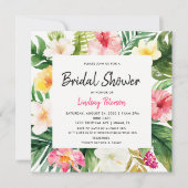 Invitation à la douche nuptiale Carré Feuille trop (Devant)