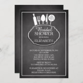 Invitation à la douche nuptiale Chalkboard Kitchen (Devant / Derrière)