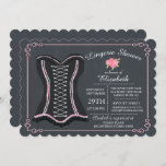 Invitation à la douche nuptiale Chalkboard Lingeri<br><div class="desc">Lingerie moderne Bridal Shower Invitation avec un corset de dentelle noir et rose sur un arrière - plan chic en damier avec un joli accent floral rose et un cadre fantaisiste. Retourner notre invitation de douche nuptiale lingerie pour voir un dos assorti pour une touche spéciale. Parfait pour une douche...</div>