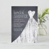 Invitation à la douche nuptiale Chalked Gown (Debout devant)