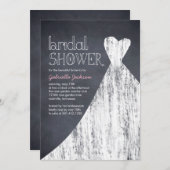 Invitation à la douche nuptiale Chalked Gown (Devant / Derrière)