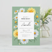 Invitation à la douche nuptiale Chamomile verte (Debout devant)