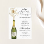 Invitation à la douche nuptiale Champagne<br><div class="desc">Cette invitation à la douche nuptiale est parfaite pour célébrer la mariée à être en faisant sauter la bulle ! Customisez avec vos informations pour la mariée. Doté d'une bouteille d'aquarelle de champagne popping.</div>