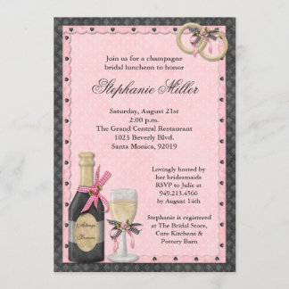 Invitation à la douche nuptiale Champagne