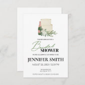 Invitation à la douche nuptiale Champagne & Cake (Devant / Derrière)