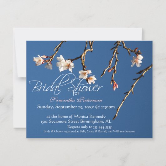 Invitation à la douche nuptiale Cherry Blossom (Devant)