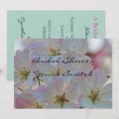 Invitation à la douche nuptiale Cherry Blossom (Devant / Derrière)