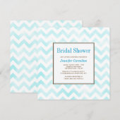 Invitation à la douche nuptiale Chevron (bleu) (Devant / Derrière)