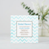 Invitation à la douche nuptiale Chevron (bleu) (Debout devant)