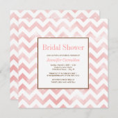 Invitation à la douche nuptiale Chevron Watercolor (Devant / Derrière)