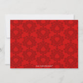 Invitation à la douche nuptiale chic rouge damassé (Dos)