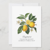 Invitation à la douche nuptiale citron (Dos)