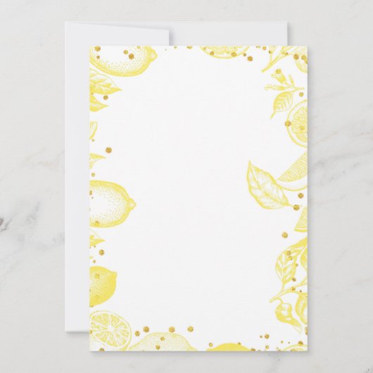 Invitation à la douche nuptiale citron (Dos)
