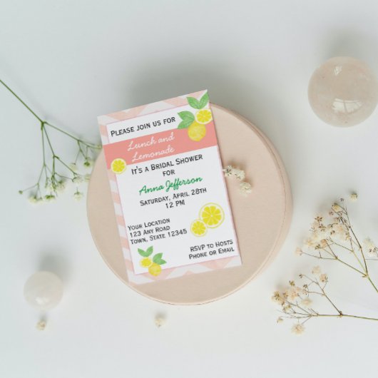 Invitation à la douche nuptiale citron