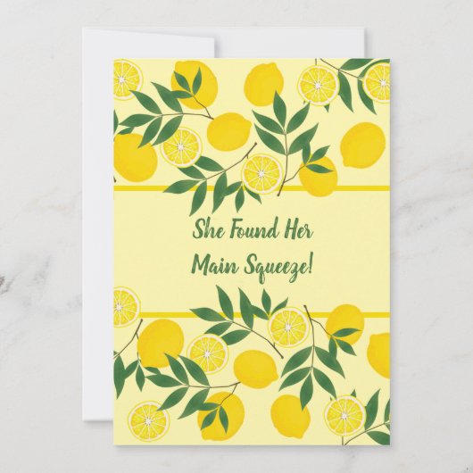 Invitation à la douche nuptiale citron (Dos)