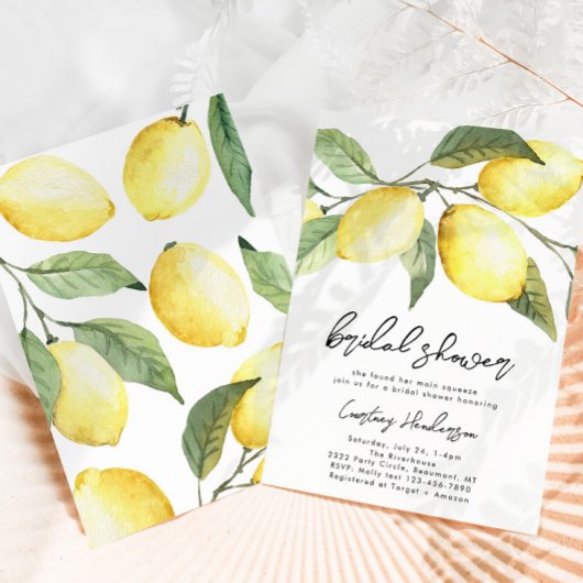 Invitation à la douche nuptiale citron | Agrumes