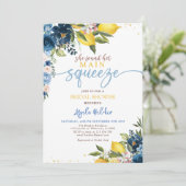 Invitation à la douche nuptiale Citron bleu (Debout devant)