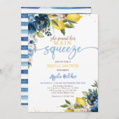 Invitation à la douche nuptiale Citron bleu (Devant / Derrière)