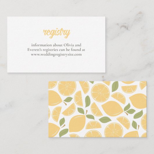 Invitation à la douche nuptiale citrons (Devant / Derrière)
