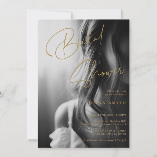 Invitation à la douche nuptiale classique dans les (Devant)