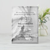 Invitation à la douche nuptiale classique noir et  (Debout devant)