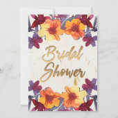 Invitation à la douche nuptiale classique rouge et (Dos)