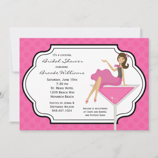 Invitation à la douche nuptiale Cocktail (Devant)