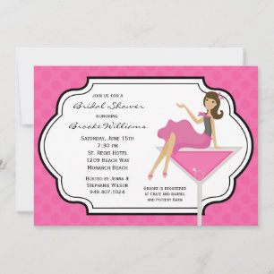 Invitation à la douche nuptiale Cocktail