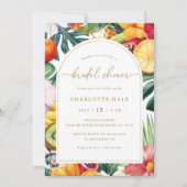 Invitation à la douche nuptiale colorée tropicale (Devant)