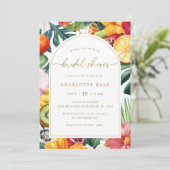 Invitation à la douche nuptiale colorée tropicale (Debout devant)