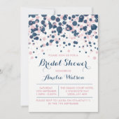 Invitation à la douche nuptiale Confetti Rose & Na (Devant)