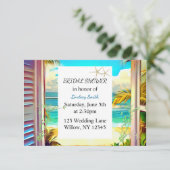 Invitation à la douche nuptiale côtière tropicale (Debout devant)