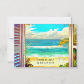 Invitation à la douche nuptiale côtière tropicale (Dos)