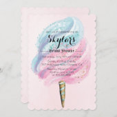 Invitation à la douche nuptiale Cotton Candy (Devant / Derrière)