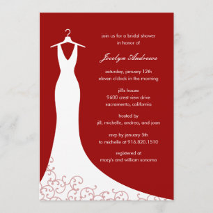 Invitation à la douche nuptiale Couture Gown (roug