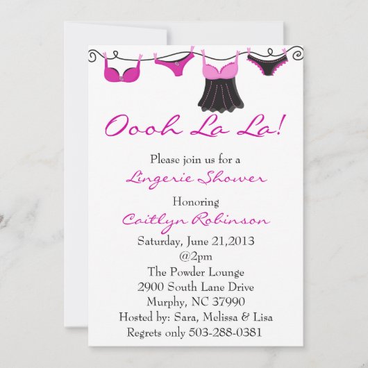 Invitation à la douche nuptiale Cute Bra/Lingerie (Devant)