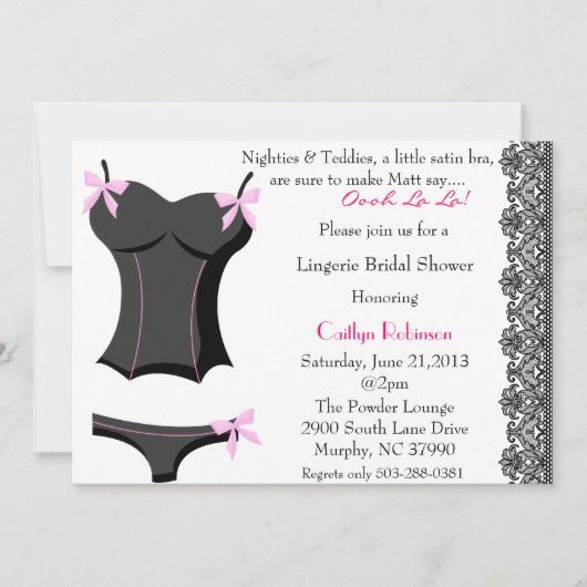 Invitation à la douche nuptiale Cute Bra/Lingerie (Devant)