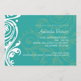 Invitation à la douche nuptiale Damask
