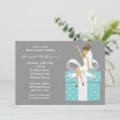 Invitation à la douche nuptiale Damask (Debout devant)