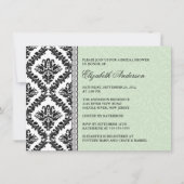 Invitation à la douche nuptiale Damask Black & Gre (Devant)