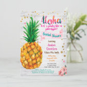 Invitation à la douche nuptiale d'ananas été tropi (Debout devant)