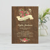 Invitation à la douche nuptiale d'arbre rustique (Debout devant)